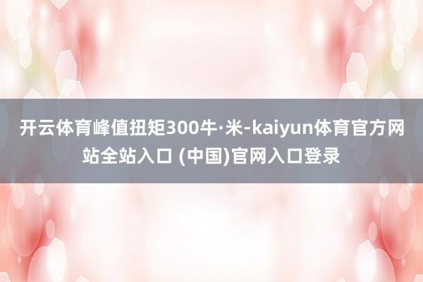 开云体育峰值扭矩300牛·米-kaiyun体育官方网站全站入口 (中国)官网入口登录