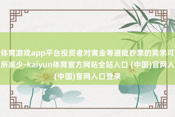 体育游戏app平台投资者对黄金等避险钞票的需求可能会有所减少-kaiyun体育官方网站全站入口 (中国)官网入口登录