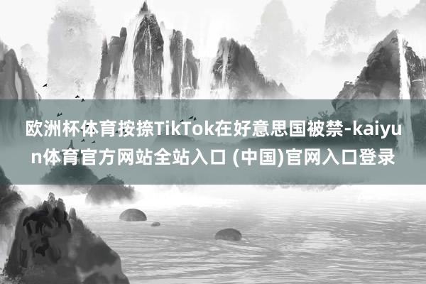 欧洲杯体育按捺TikTok在好意思国被禁-kaiyun体育官方网站全站入口 (中国)官网入口登录