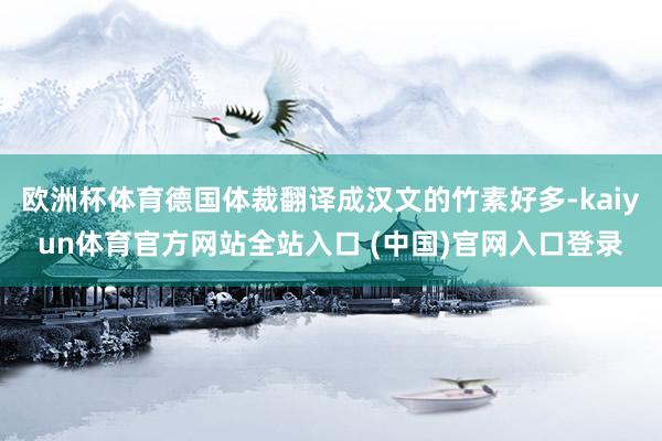 欧洲杯体育德国体裁翻译成汉文的竹素好多-kaiyun体育官方网站全站入口 (中国)官网入口登录