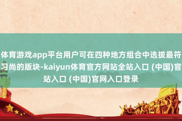 体育游戏app平台用户可在四种地方组合中选拔最符合本身使用习尚的版块-kaiyun体育官方网站全站入口 (中国)官网入口登录