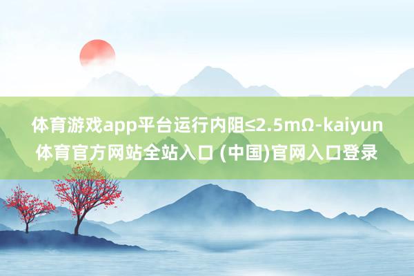 体育游戏app平台运行内阻≤2.5mΩ-kaiyun体育官方网站全站入口 (中国)官网入口登录