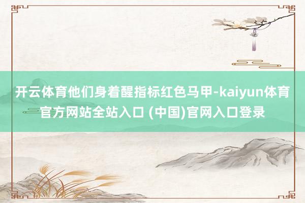 开云体育他们身着醒指标红色马甲-kaiyun体育官方网站全站入口 (中国)官网入口登录