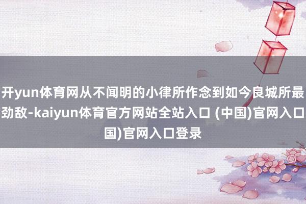 开yun体育网从不闻明的小律所作念到如今良城所最大的劲敌-kaiyun体育官方网站全站入口 (中国)官网入口登录