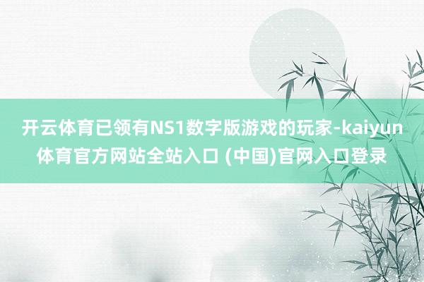 开云体育已领有NS1数字版游戏的玩家-kaiyun体育官方网站全站入口 (中国)官网入口登录