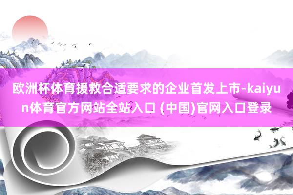 欧洲杯体育援救合适要求的企业首发上市-kaiyun体育官方网站全站入口 (中国)官网入口登录