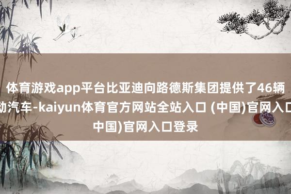 体育游戏app平台比亚迪向路德斯集团提供了46辆纯电动汽车-kaiyun体育官方网站全站入口 (中国)官网入口登录