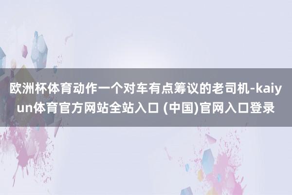 欧洲杯体育动作一个对车有点筹议的老司机-kaiyun体育官方网站全站入口 (中国)官网入口登录