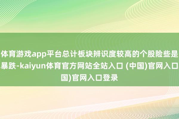 体育游戏app平台总计板块辨识度较高的个股险些是全线暴跌-kaiyun体育官方网站全站入口 (中国)官网入口登录