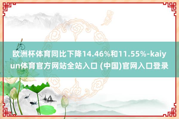 欧洲杯体育同比下降14.46%和11.55%-kaiyun体育官方网站全站入口 (中国)官网入口登录