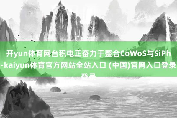 开yun体育网台积电正奋力于整合CoWoS与SiPh-kaiyun体育官方网站全站入口 (中国)官网入口登录