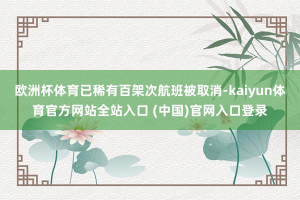 欧洲杯体育已稀有百架次航班被取消-kaiyun体育官方网站全站入口 (中国)官网入口登录