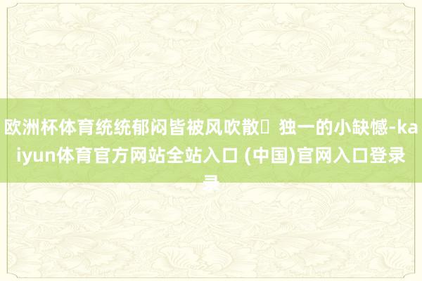 欧洲杯体育统统郁闷皆被风吹散	独一的小缺憾-kaiyun体育官方网站全站入口 (中国)官网入口登录