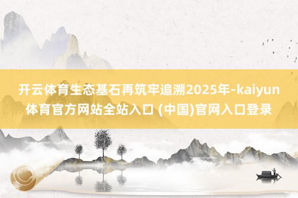 开云体育生态基石再筑牢追溯2025年-kaiyun体育官方网站全站入口 (中国)官网入口登录