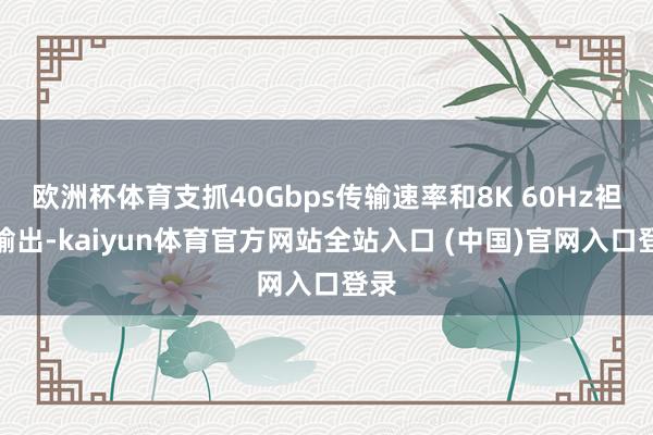 欧洲杯体育支抓40Gbps传输速率和8K 60Hz袒露输出-kaiyun体育官方网站全站入口 (中国)官网入口登录