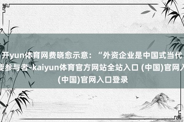 开yun体育网费晓愈示意：“外资企业是中国式当代化的紧要参与者-kaiyun体育官方网站全站入口 (中国)官网入口登录